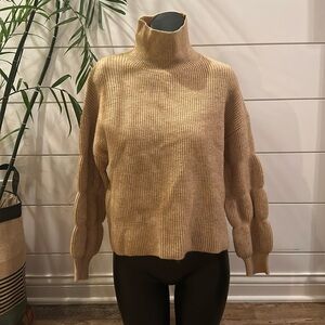 NWT PAPILLON BUBBLE SLEEVE MOCK NECK SWEATER SIZE M K27